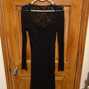 Moda International Black Lace Long Sleeve Dress